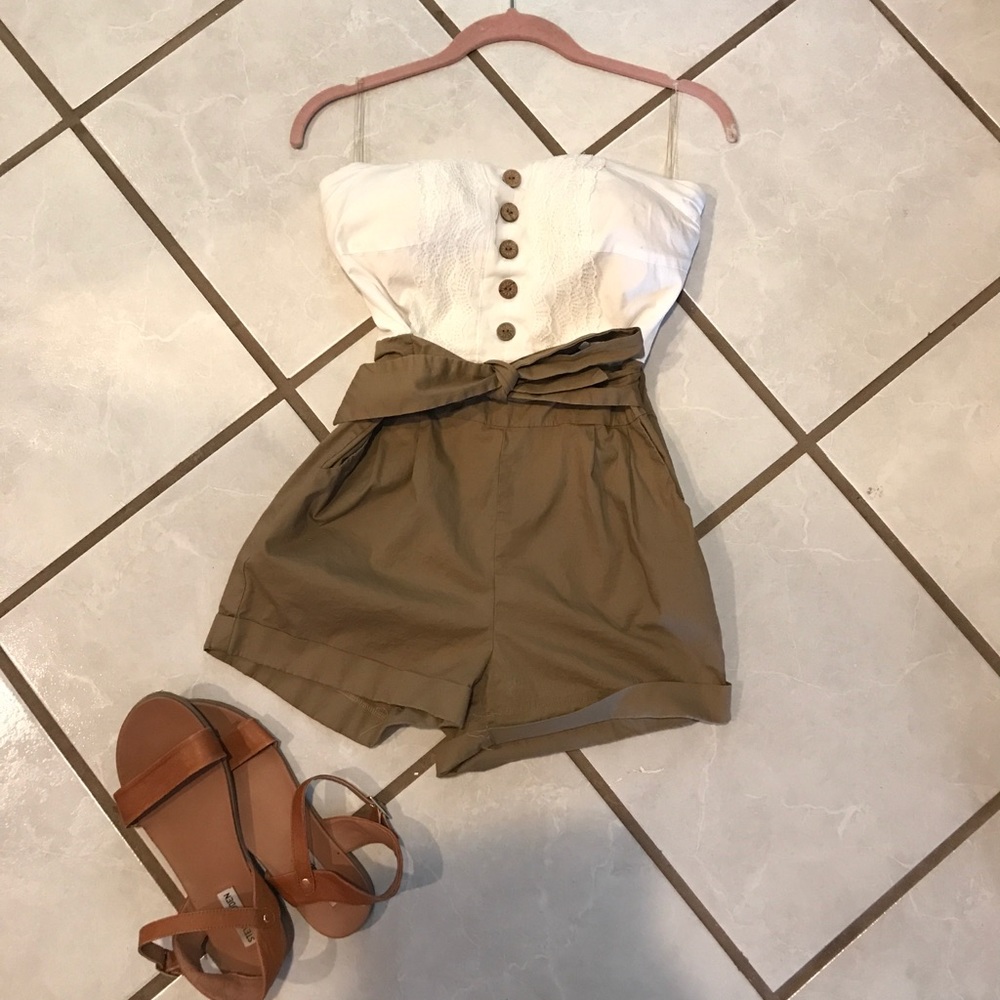 Strapless romper
